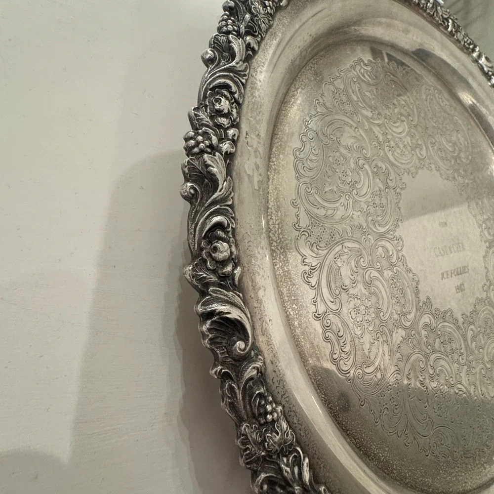 Vintage Silver Plated Serving Tray‎ Marty Gruber Ice Follies 1963 Award Gift